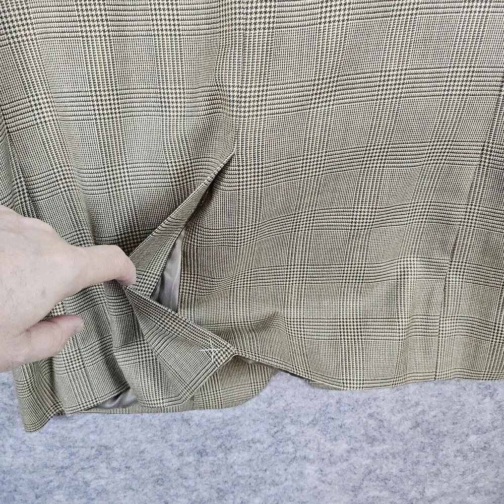 Jos A Bank Men's Size 42R Beige Windowpane Blazer/Sport Coat/Suit Jacket SPOT‎